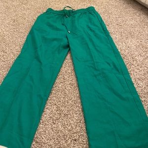 Zara Linen Wide Leg Elastic Waste Band Pants Size M